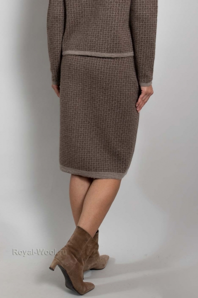 Шерстяная юбка прямая с принтом 1921-U-78