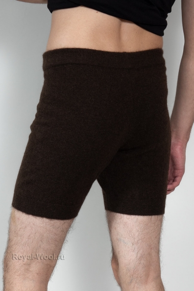 Шорты шерстяные коричневые (пух яка) 182-M-15
