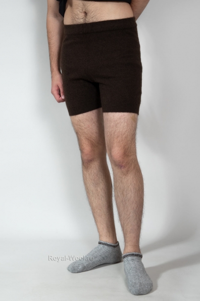Шорты шерстяные коричневые (пух яка) 182-M-15