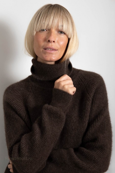 Зимний свитер женский коричневый из пуха яка 1911-31M-W