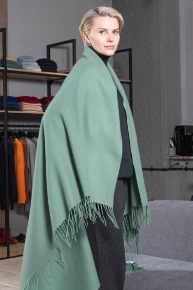 Кашемировый плед бирюзовый мятный 130х170 120-16