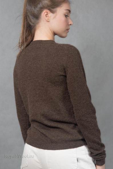 Коричневый шерстяной женский джемпер 450-1-NF-2