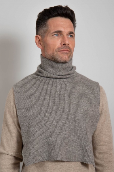 Серый воротник-манишка пух яка 096-4M-1