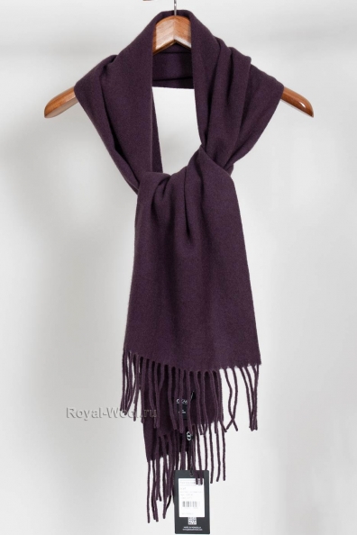 Шарф кашемировый фиолетовый баклажановый 760-55
