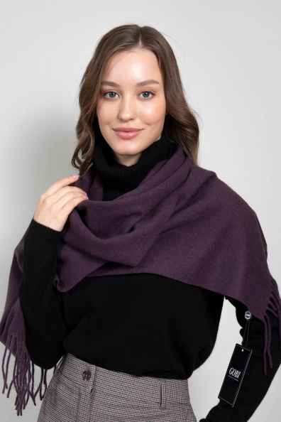 Шарф кашемировый фиолетовый баклажановый 760-55