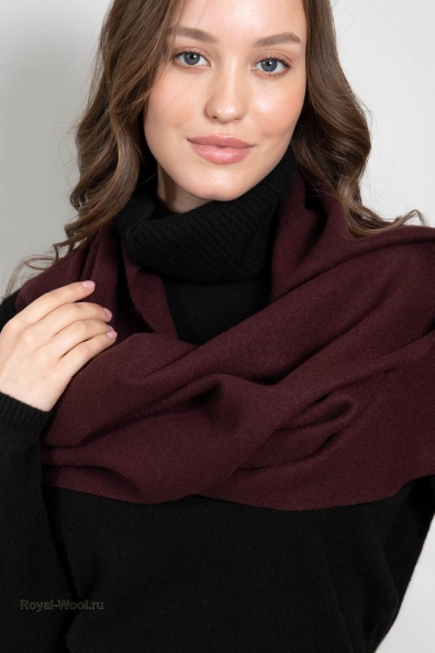 Шарф кашемировый коричневый чайный 760-52