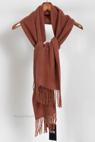 Шарф кашемировый коричневый медный 760-56