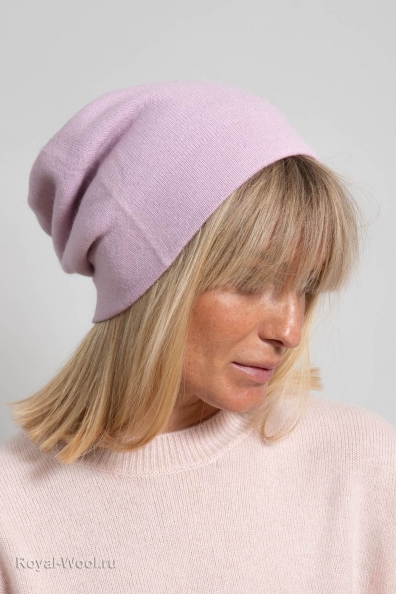 Женская двухсторонняя шапка серая розовая 750-4-43