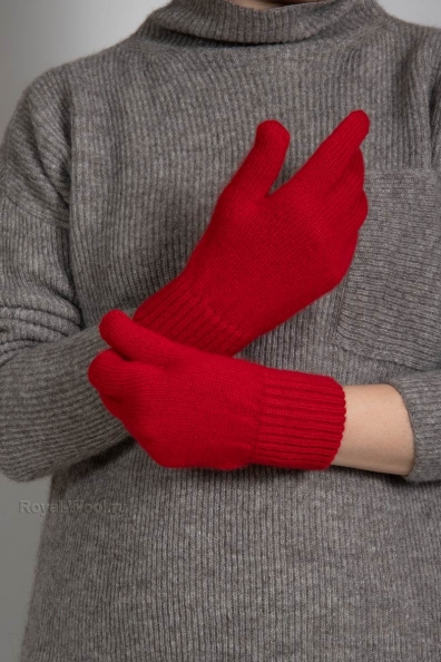 Перчатки кашемировые женские красные 106-7-18
