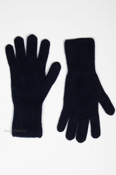 Женские кашемировые перчатки тёмно-синие 106-7-16