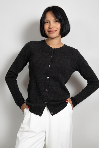 Графитовый джемпер кашемир на пуговицах 703-2E-10