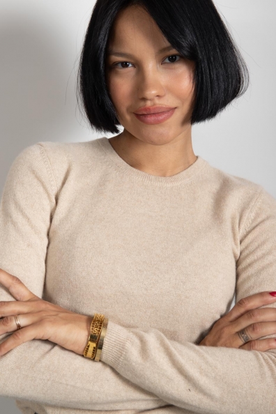 Кашемировый джемпер молочно-бежевый 705-6