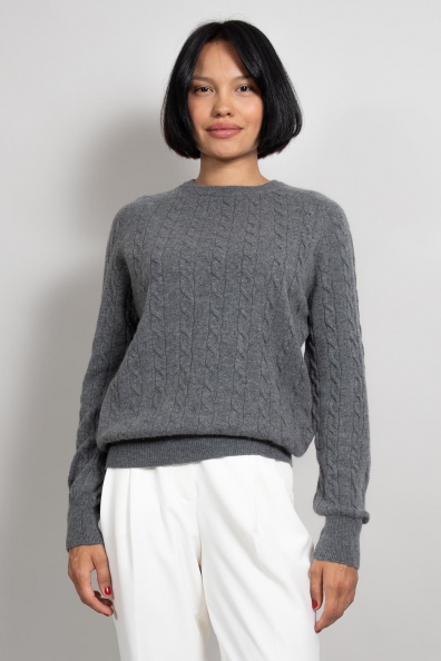 Кашемировый джемпер серый с рисунком 705-E-25