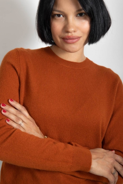 Кашемировый джемпер терракотовый 705-E-23