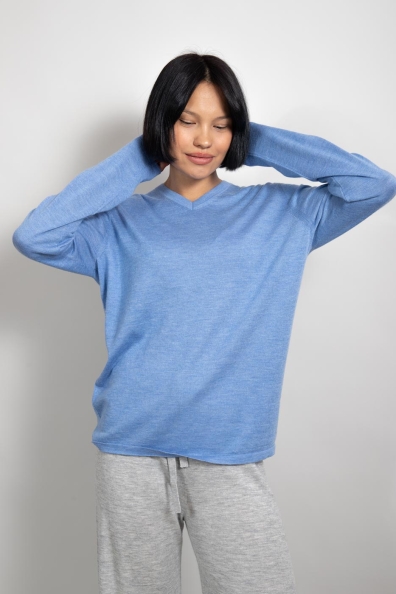 Джемпер тонкий женский кашемир-шёлк 701-GV-sky