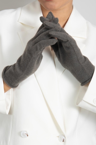 Кашемировые перчатки дымчато-серые 106-7-22