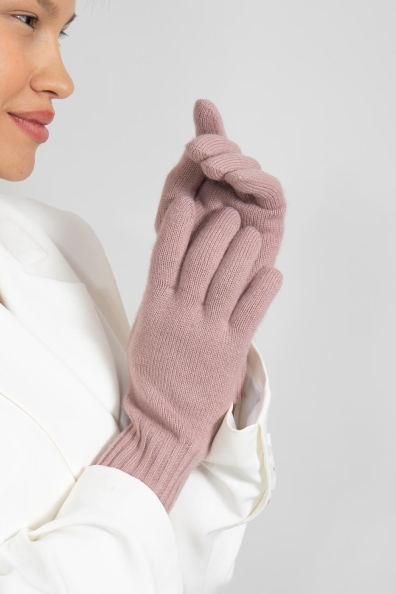 Кашемировые перчатки светло-розовые 106-7-23