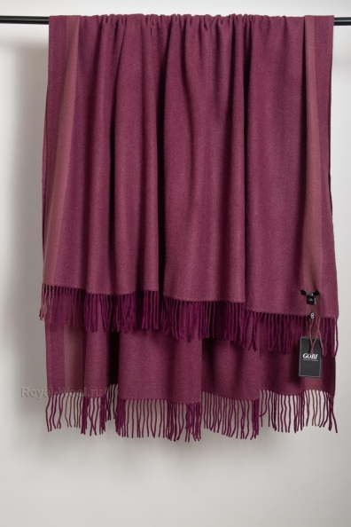 Кашемировый плед фиолетово-красный 145х180 125-3