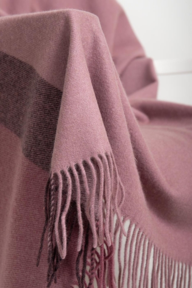 Кашемировый плед пыльно-розовый 145х180 125-1