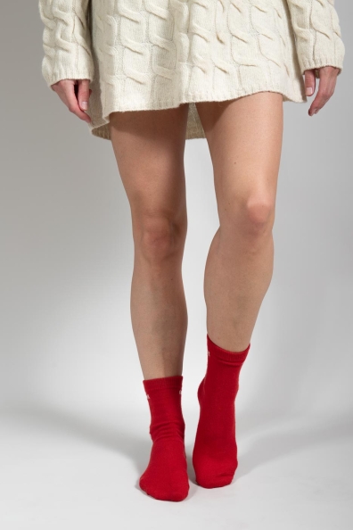 Носки из кашемира красные 112-7