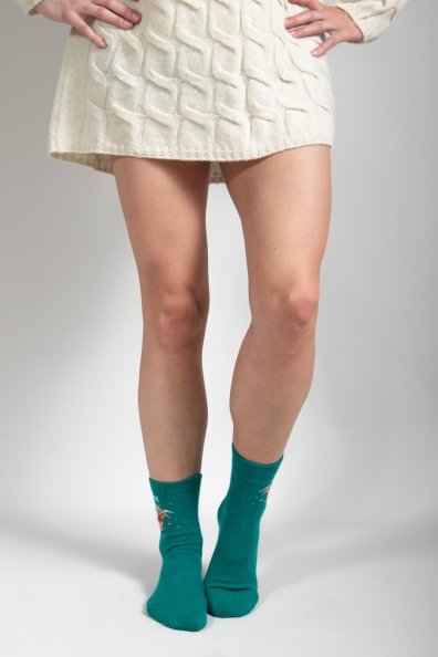 Носки из кашемира зеленые 112-6