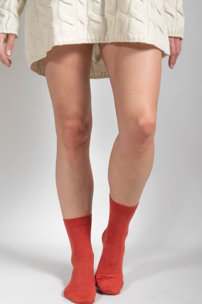 Оранжевые носки хлопковые однотонные 1113-31