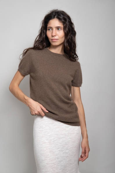 Джемпер шерстяной с коротким рукавом пух яка 1921-56MK