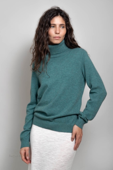 Кашемировый свитер женский сине-зеленый 705-BB-7