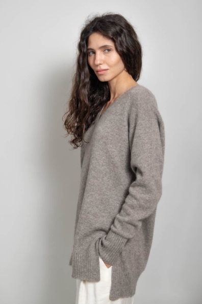 Пуловер женский серый пух яка 1921-26-M1