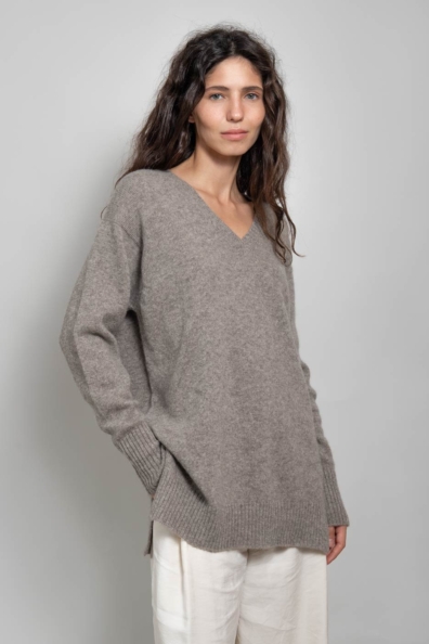 Пуловер женский серый пух яка 1921-26-M1