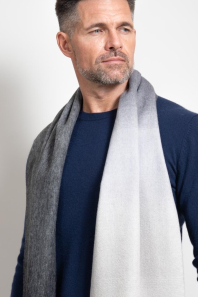 Мужской шерстяной шарф светлый градиент 490-8T-1