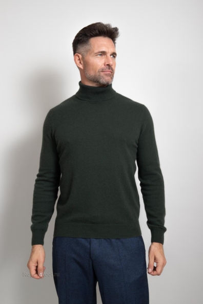 Свитер кашемировый мужской темно-зелёный 712-G-5