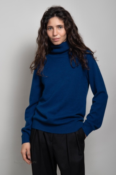 Свитер кашемировый женский синий 705-BB-10