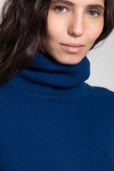 Свитер кашемировый женский синий 705-BB-10