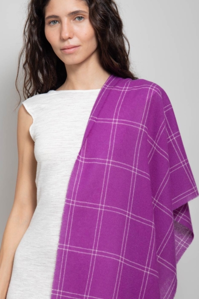 Фиолетовый женский палантин из кашемира 154-3G-19