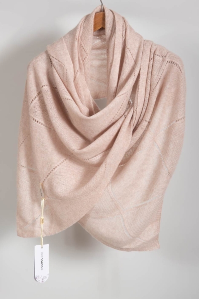 Палантин кашемировый светло-розовый 1141-4GL-1