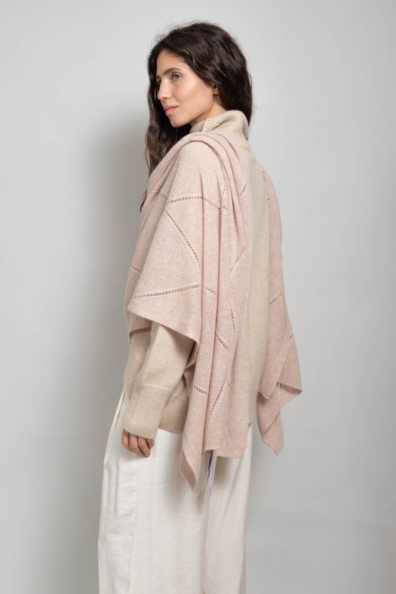Палантин кашемировый светло-розовый 1141-4GL-1