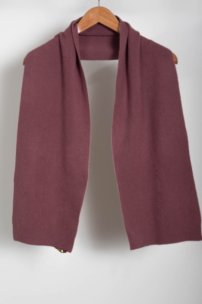 Шарф кашемир бежево-лиловый трикотажный 760-BB-10