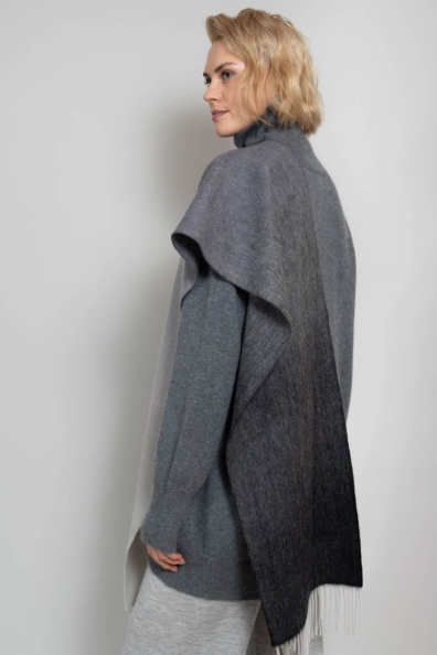 Шарф шерсть ягнят светлый градиент 490-8T-1W