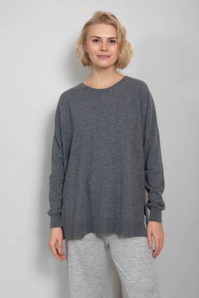 Джемпер кашемир женский темно-серый 702-1M-1