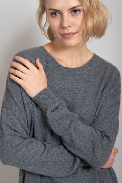 Джемпер кашемир женский темно-серый 702-1M-1
