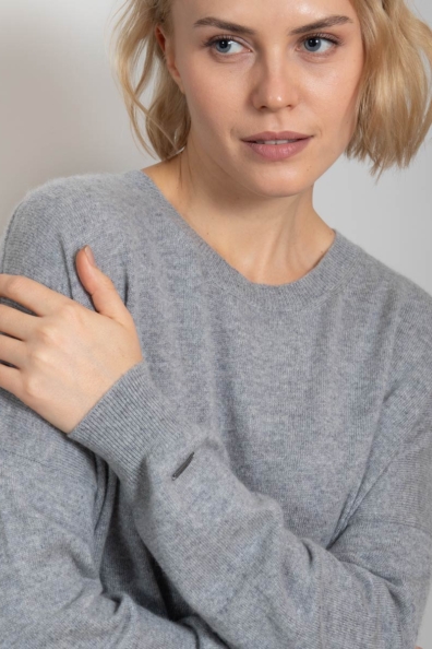 Джемпер кашемировый женский серый 702-1M