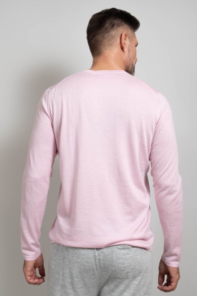 Мужской джемпер кашемир-шёлк светлый 701-GM-rose