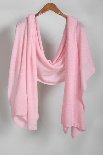 Палантин кашемир трикотажный розовый 1141-4GL-2