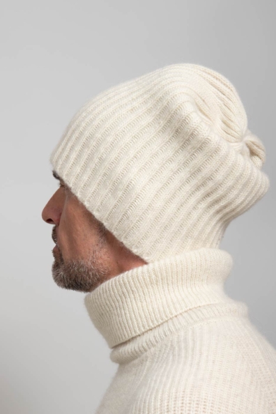 Мужская вязаная шапка пух ягнят 195-3-ULM-1