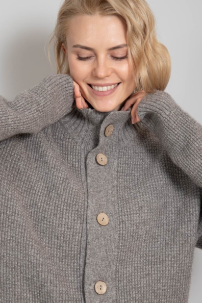 Теплый кардиган шерсть яка удлинённый 1911-53-MW