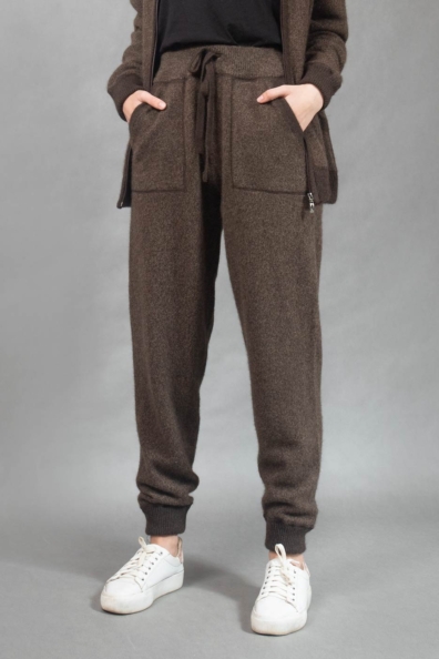 Брюки шерстяные коричневые пух яка 1911-55-1MM