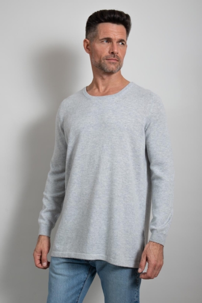 Джемпер кашемир мужской серо-голубой 713-E-15