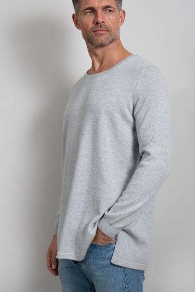 Джемпер кашемир мужской серо-голубой 713-E-15