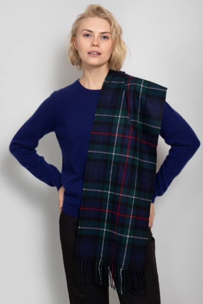 Шарф кашемир сине-зеленая клетка 760-39W